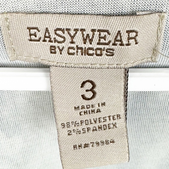 Easywear by Chico's Blue and White Geometric Lined Sleeveless Tank - Picture 4 of 6